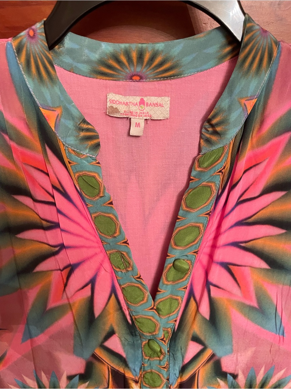 Siddhartha Bansal Mixed Print Button Front Maxi Dress - Picture 5 of 9
